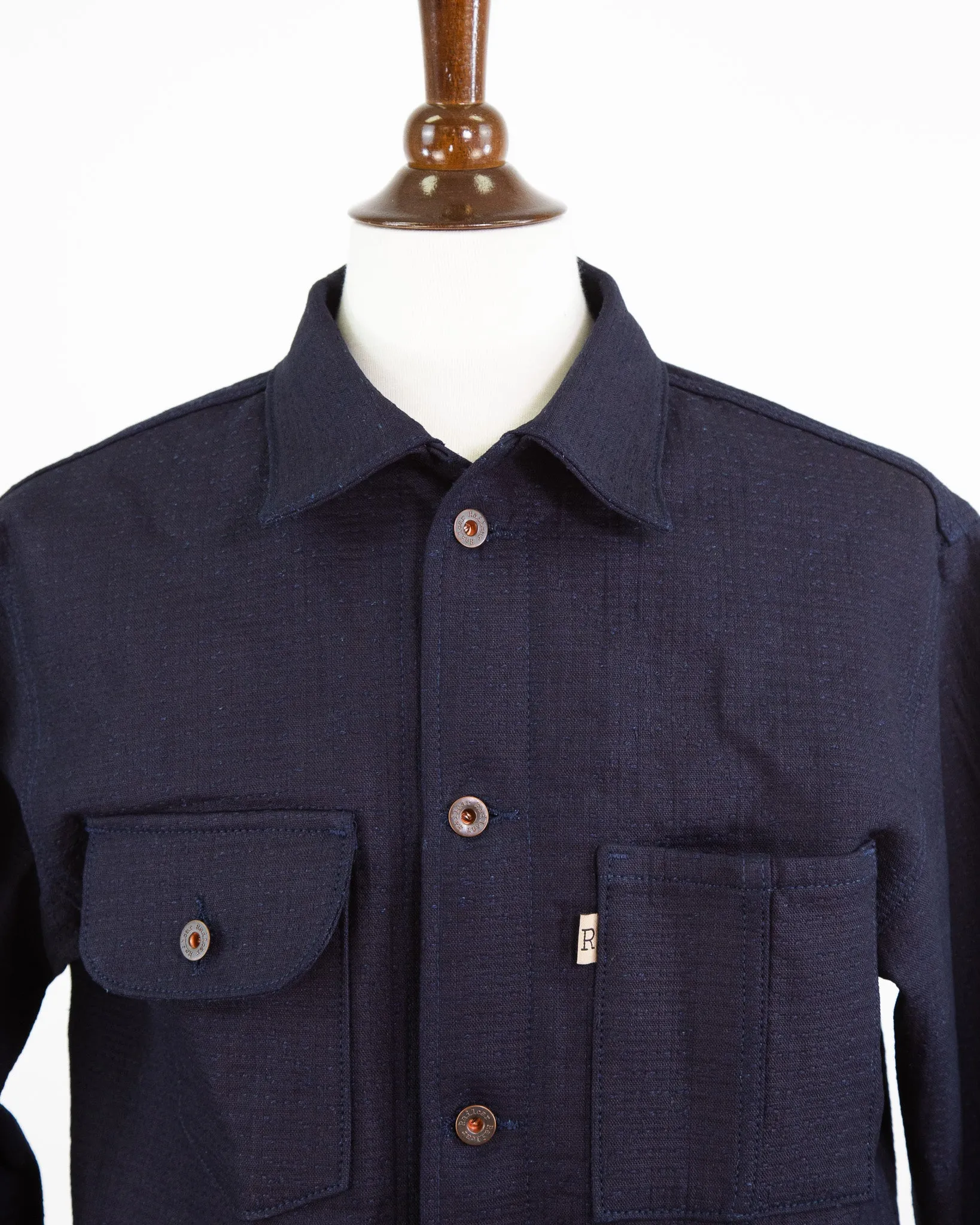 Chore Coat Unshin Sashiko 13 Oz Dark Indigo sold by Railcar product image thumbnail 2