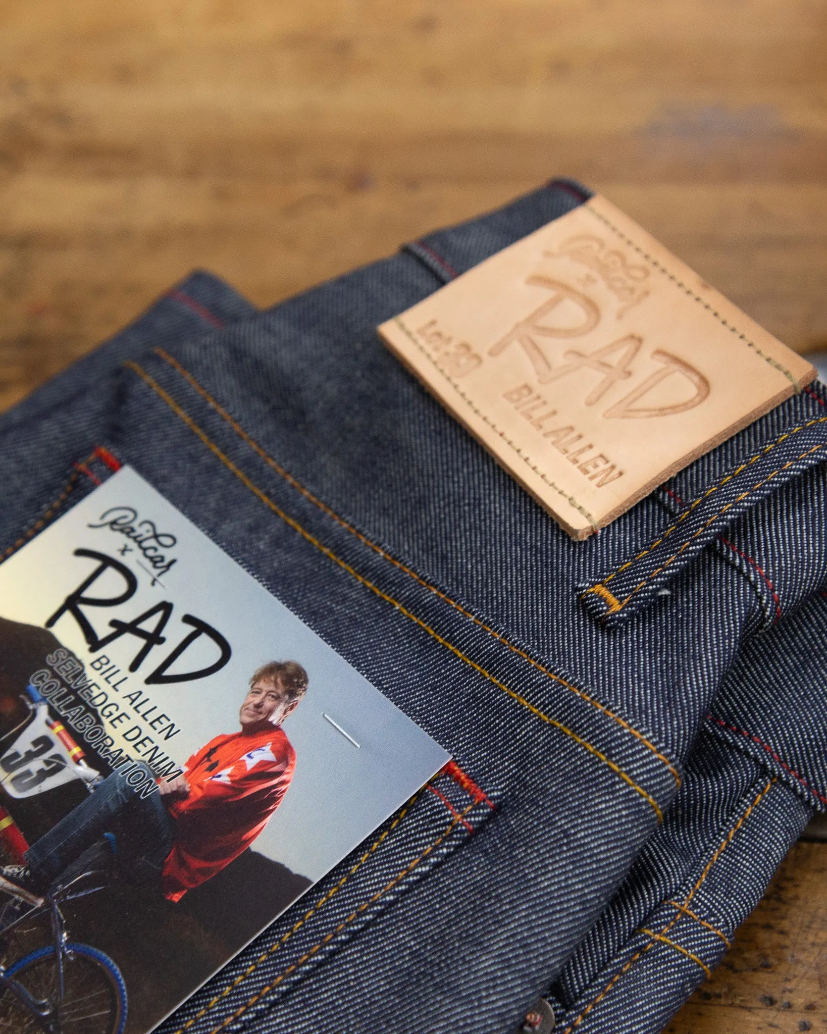 Railcar X Rad Bill Allen Collaboration #2 12 Ounce Indigo Recycled Fibers Selvedge sold by Railcar product image thumbnail 3