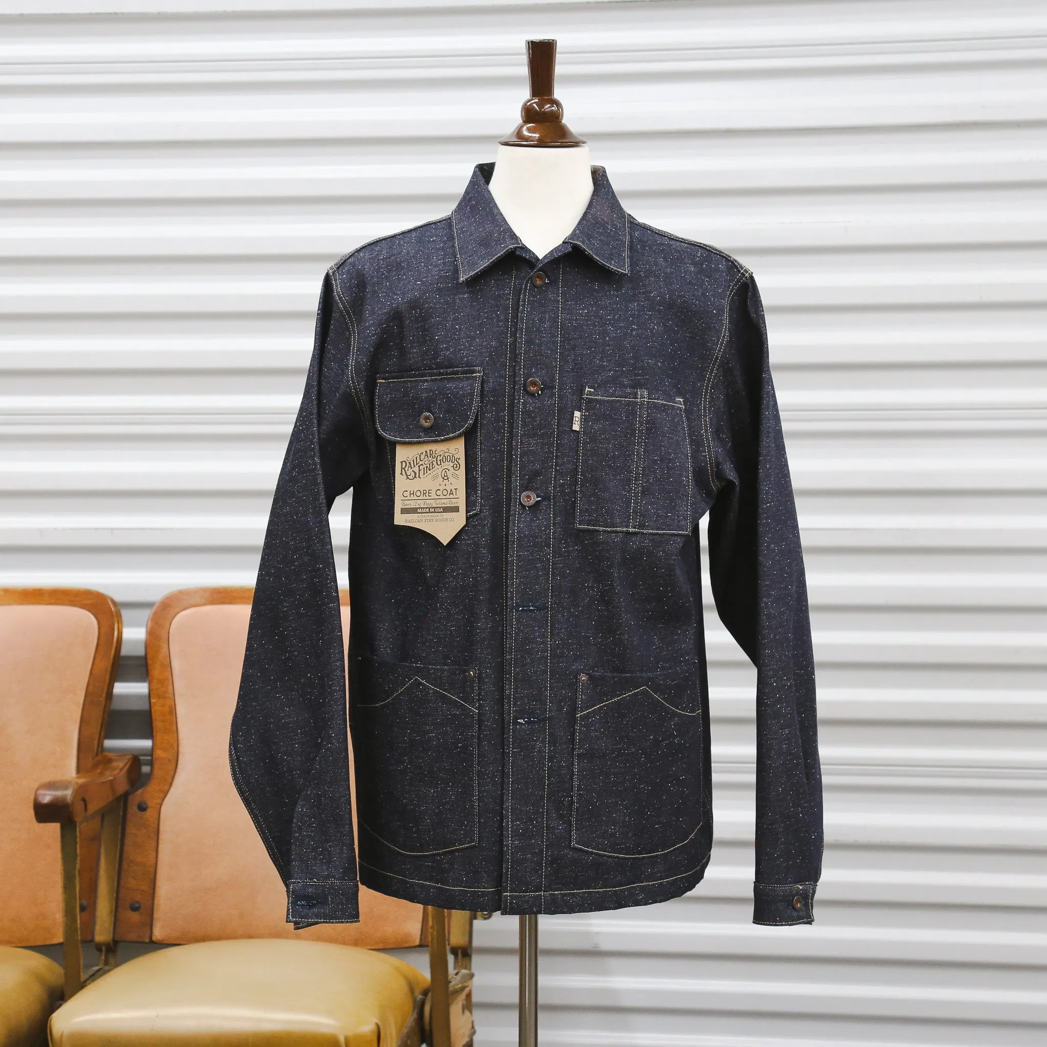 Chore Coat Japanese Nep Denim sold by Railcar