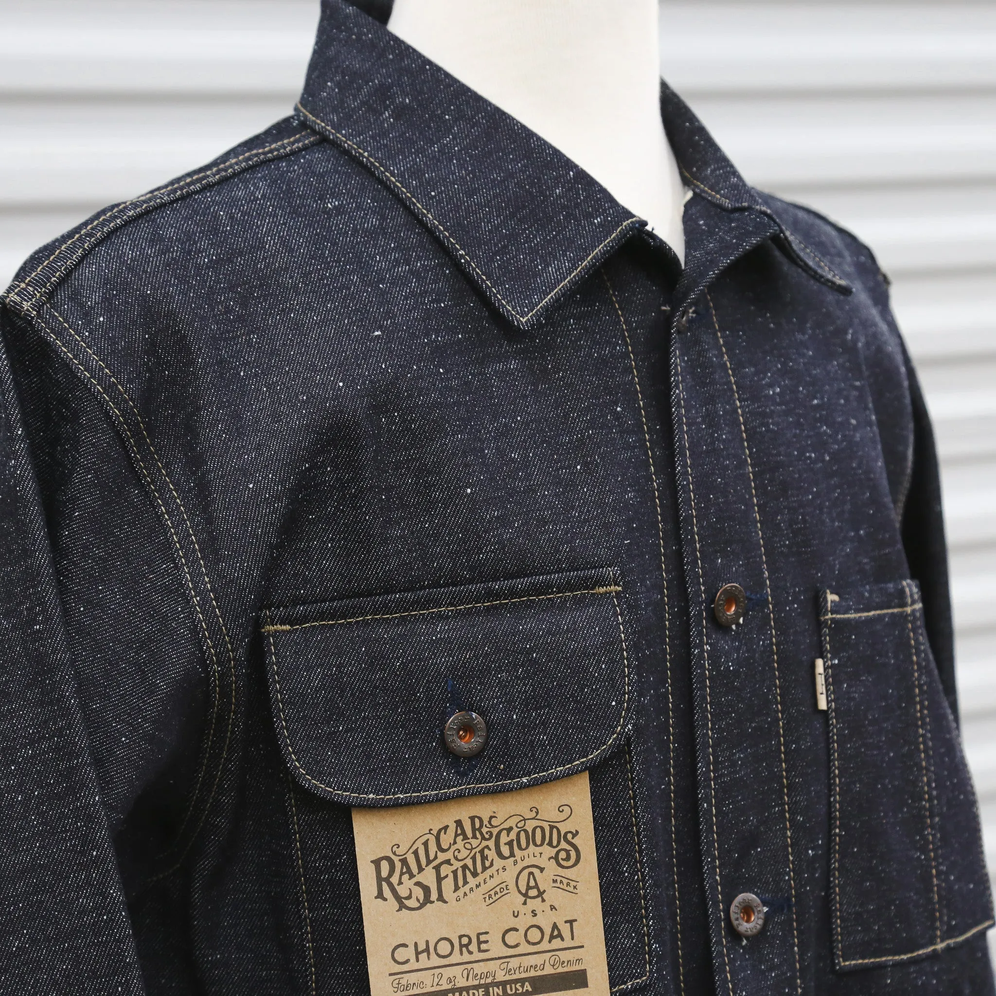 Chore Coat Japanese Nep Denim sold by Railcar product image thumbnail 2