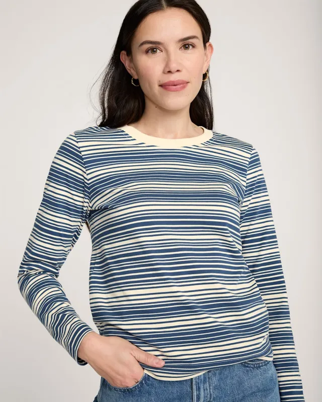 Pendleton Women's Long-Sleeve Deschutes Tee Blue Stripe - TB382-87473 sold by Railcar