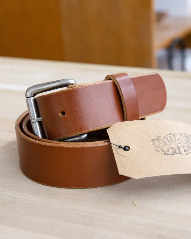 Railcar Leather Cognac Belt made by Railcar