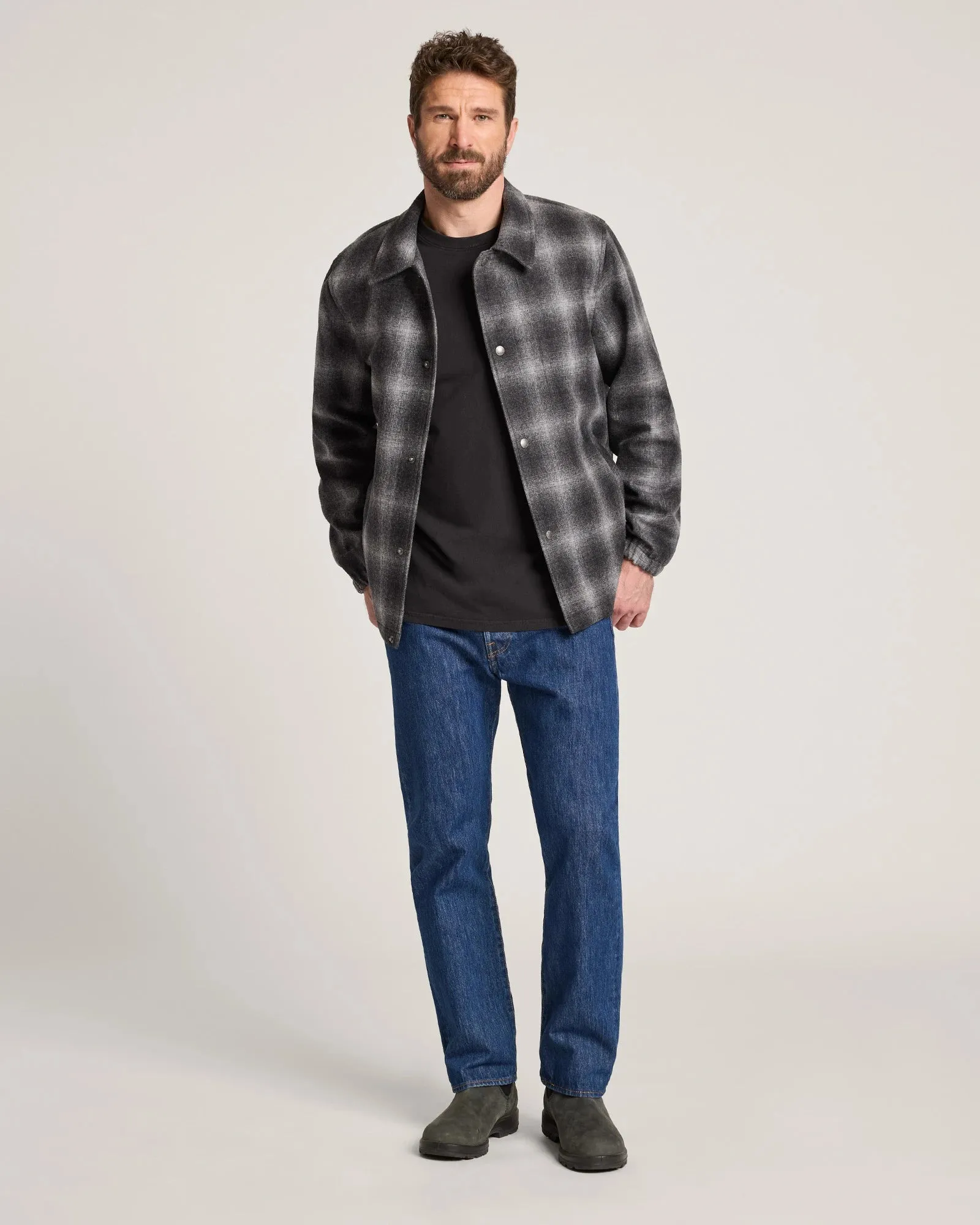 Pendleton Men's Quilted Wool Coaches Jacket Oxford Mix Ombre - RK1326-32773 sold by Railcar