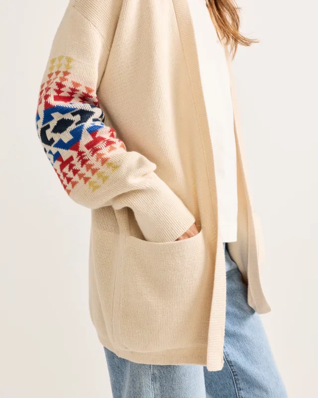 Pendleton Women's Sierra Springs Cotton Cardigan Natural Chief Joseph - TC0161-87528 made by Pendleton