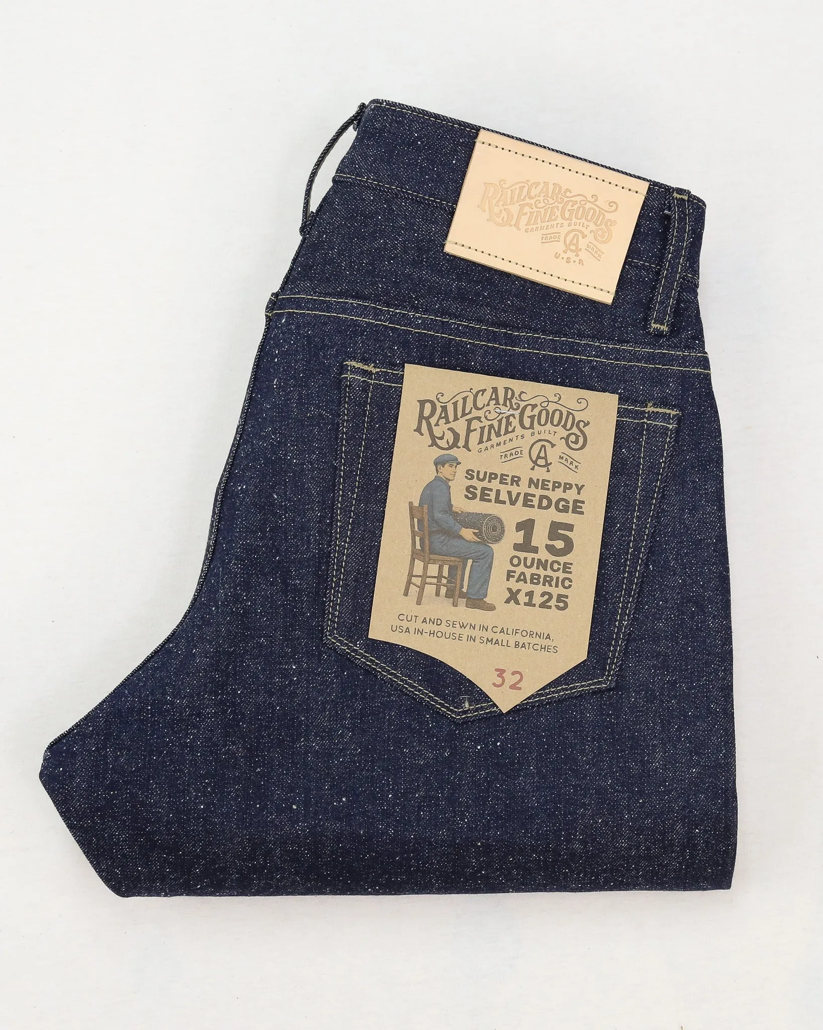 Rebels X125 Modern Straight Leg 15 Oz Super Nep Classic Indigo Selvedge sold by Railcar