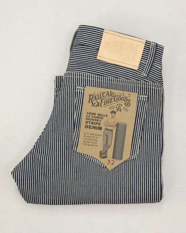 Spikes D005 Modern Straight Leg 12 Oz Cone Mills Hickory made by Railcar