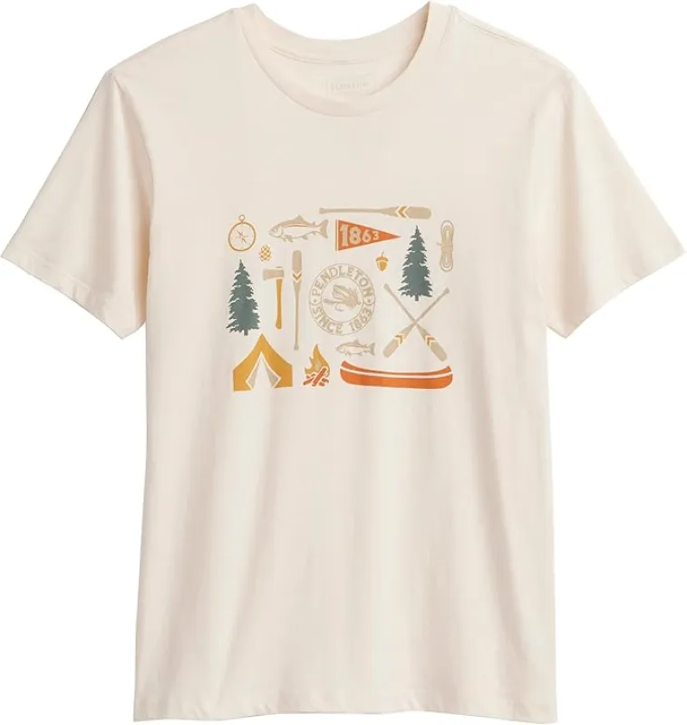 Pendleton Women's Camp Graphic Tee Vintage White - TB437-87560 made by Pendleton