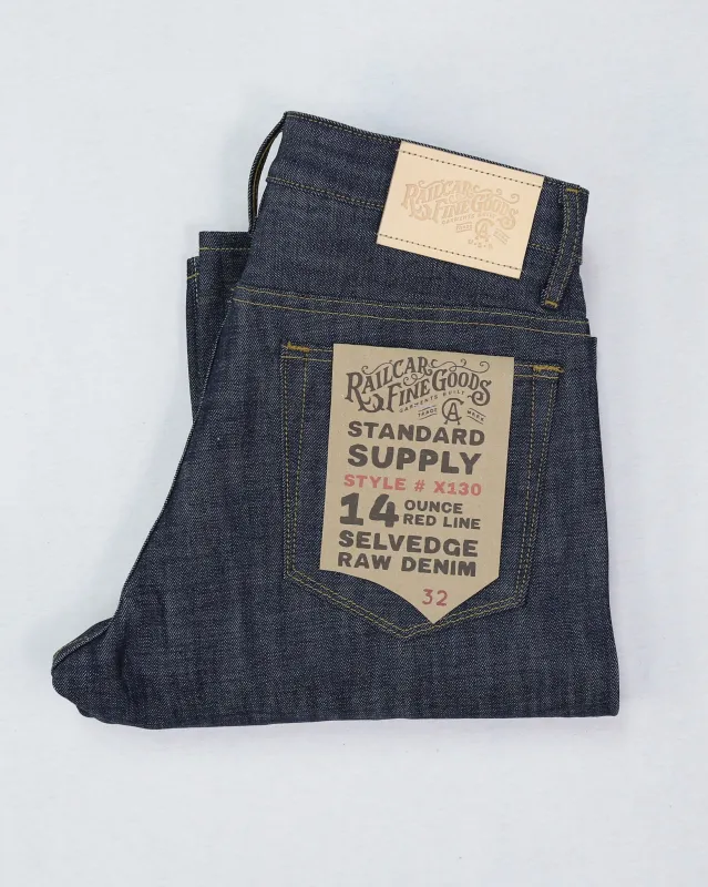 Spikes X130 Taper Leg 14 Oz Classic Indigo Selvedge made by Railcar