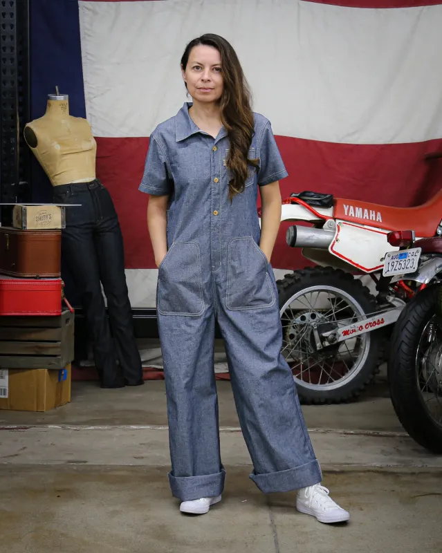 Women's Jumpsuit Indigo Chambray made by Railcar