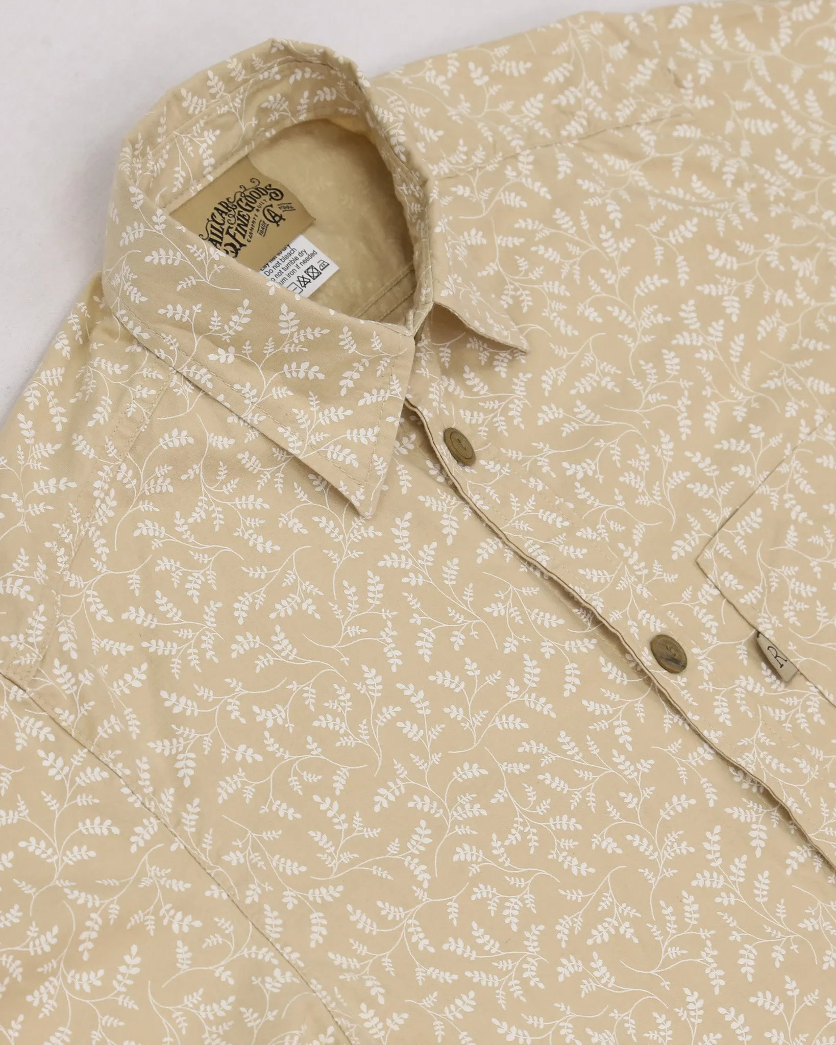 Outrunner Printed Fern Leaves Sand Short Sleeve Shirt (Limited Pre-Order) sold by Railcar product image thumbnail 2