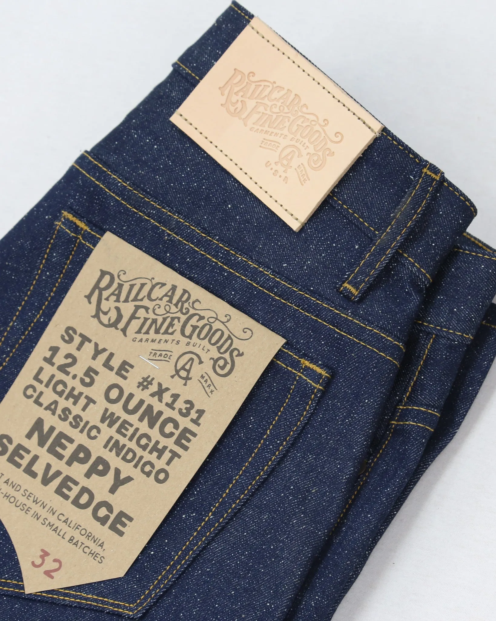 Rebels X131 Straight Leg 12.5 Oz Lightweight Classic Indigo Nep Selvedge sold by Railcar product image thumbnail 3