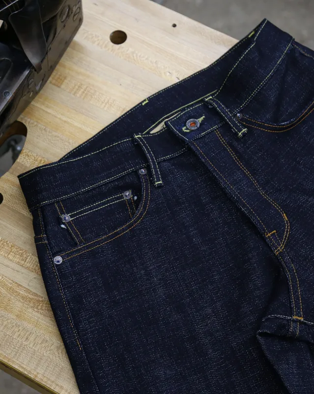 Switcher X134 Full Leg, Wide Leg 21 Oz Heavy Weight Indigo Selvedge made by Railcar