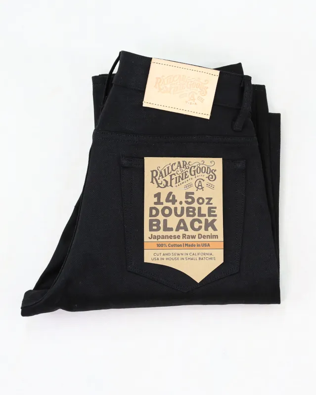 Rebels X133 Straight Leg 14.5 Oz Double Black Japanese Selvedge made by Railcar