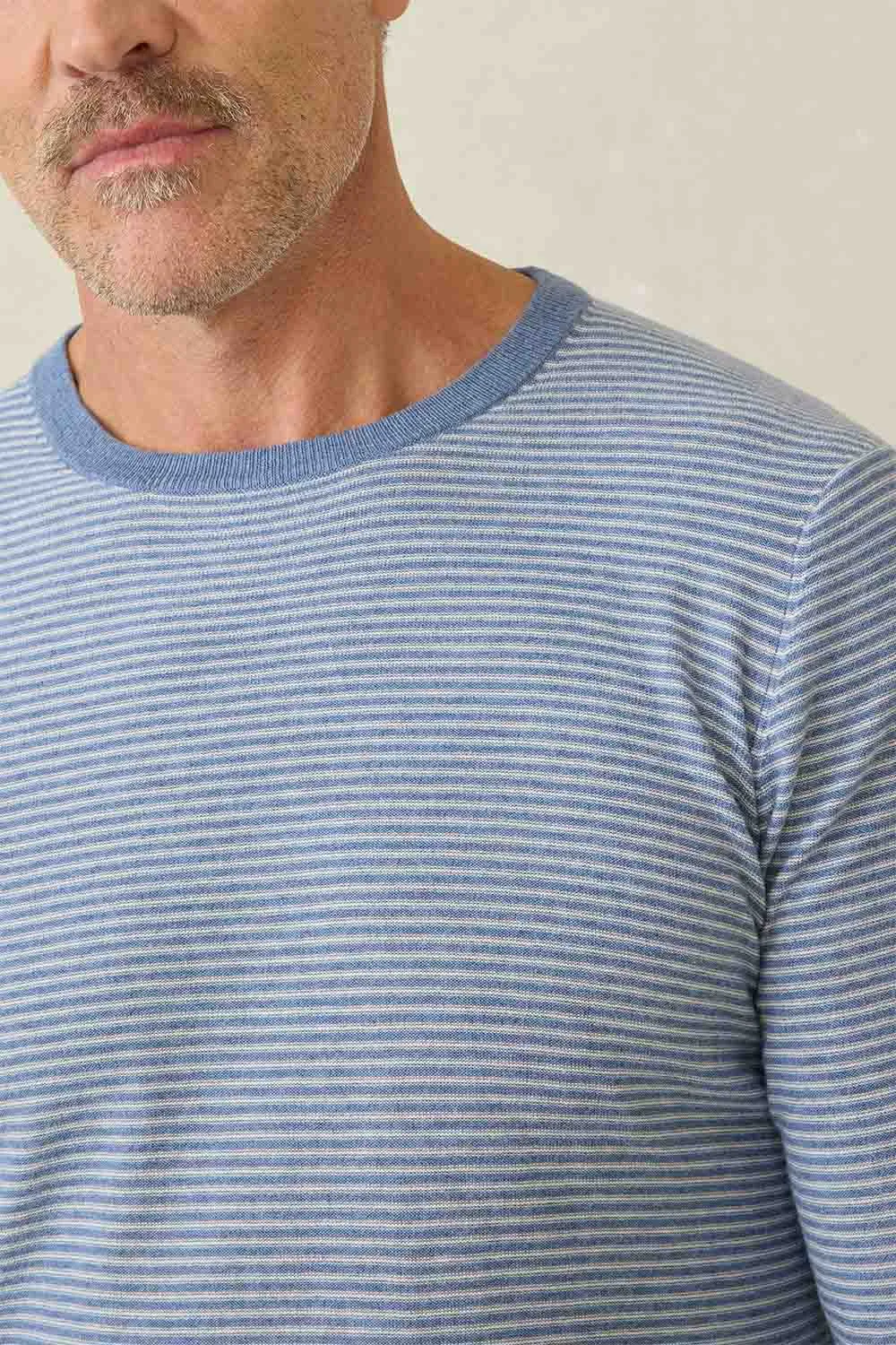 MOVEMENT CREWNECK SWEATER Coastal Shore Stripe sold by REVOLVR Menswear product image thumbnail 3