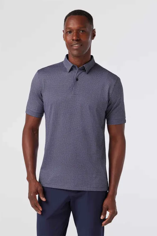 HALYARD SS POLO Navy Multi Rectangle made by Mizzen+Main