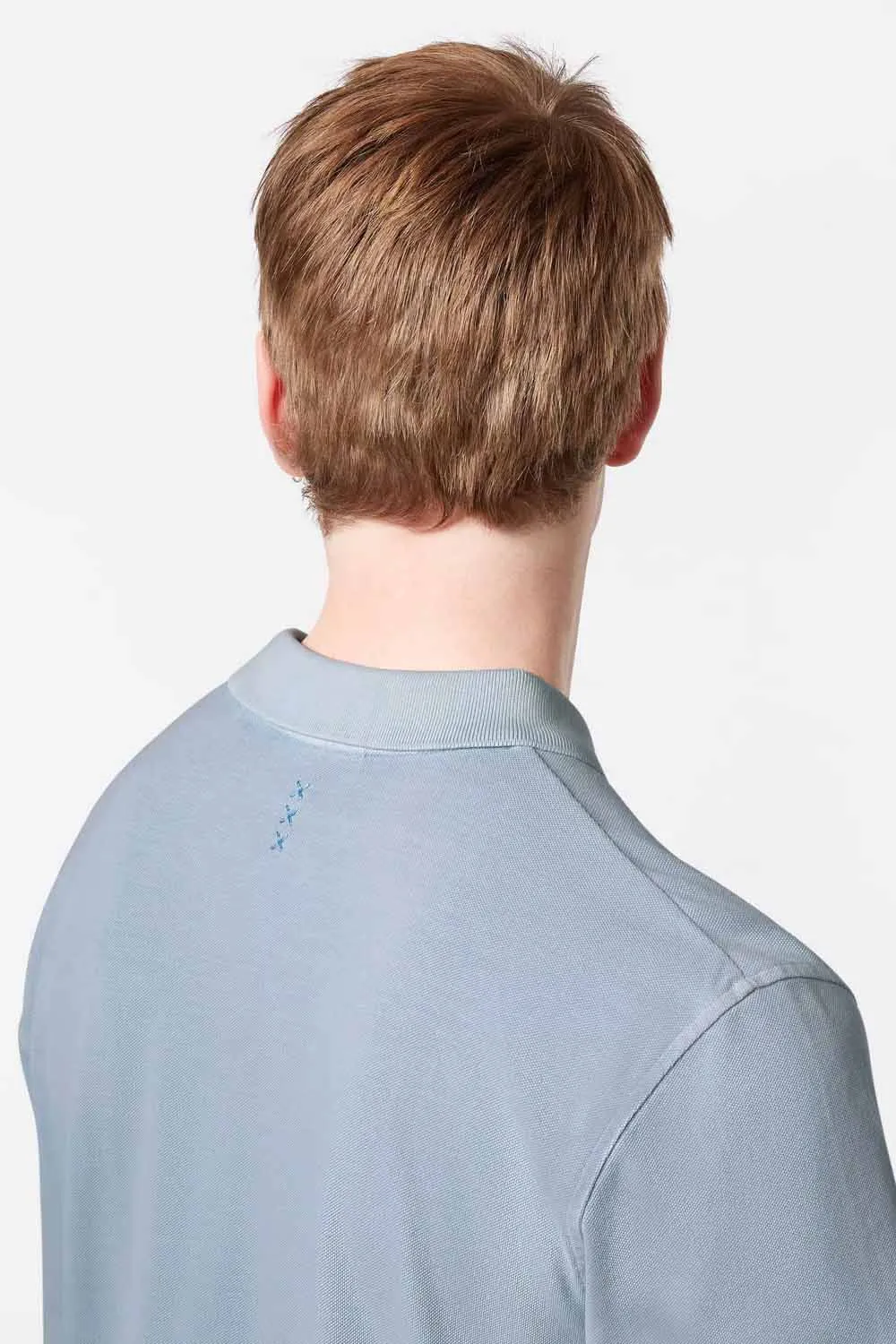 WASHED CHEST POCKET POLO Shirting Blue sold by REVOLVR Menswear product image thumbnail 5