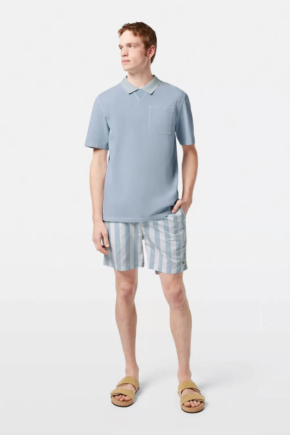 WASHED CHEST POCKET POLO Shirting Blue sold by REVOLVR Menswear product image thumbnail 3