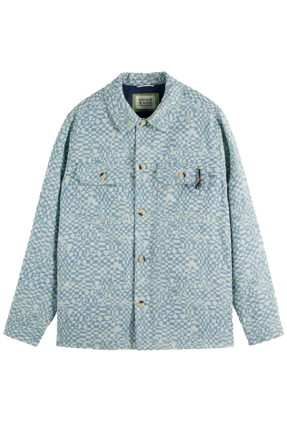 LW JACQUARD OVERSHIRT Luna Ditsy Green AOP sold by REVOLVR Menswear