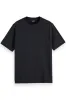 3 CROSSES COTTON-LINEN TEE Washed Black sold by REVOLVR Menswear