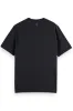 3 CROSSES COTTON-LINEN TEE Washed Black sold by REVOLVR Menswear