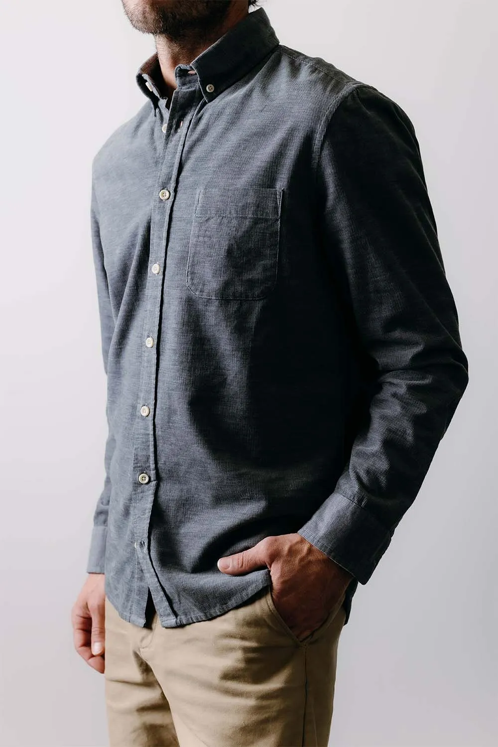 THE JACK Heather Slate Pincord sold by REVOLVR Menswear product image thumbnail 2