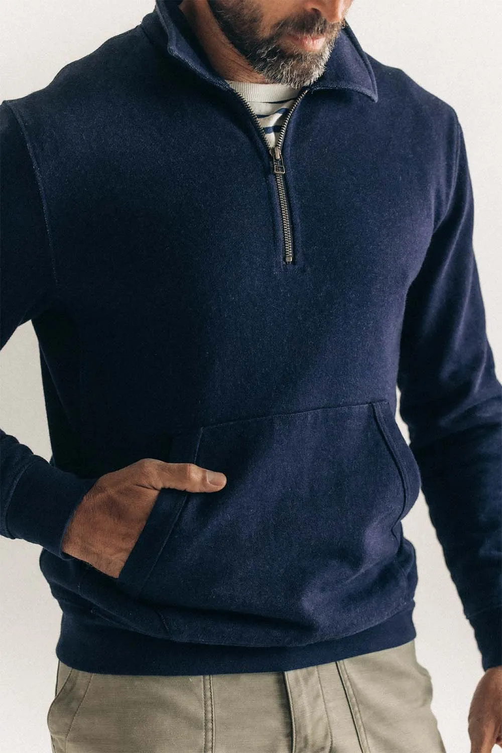 THE APRES 1/4 ZIP Rinsed Indigo sold by REVOLVR Menswear product image thumbnail 4