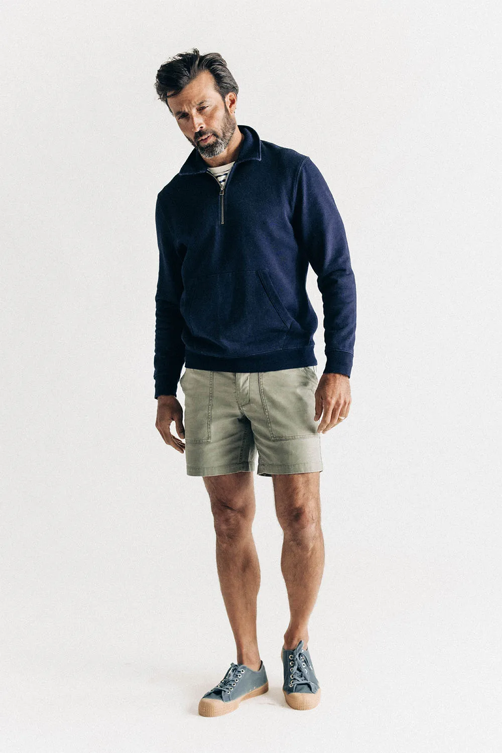 THE APRES 1/4 ZIP Rinsed Indigo sold by REVOLVR Menswear product image thumbnail 3