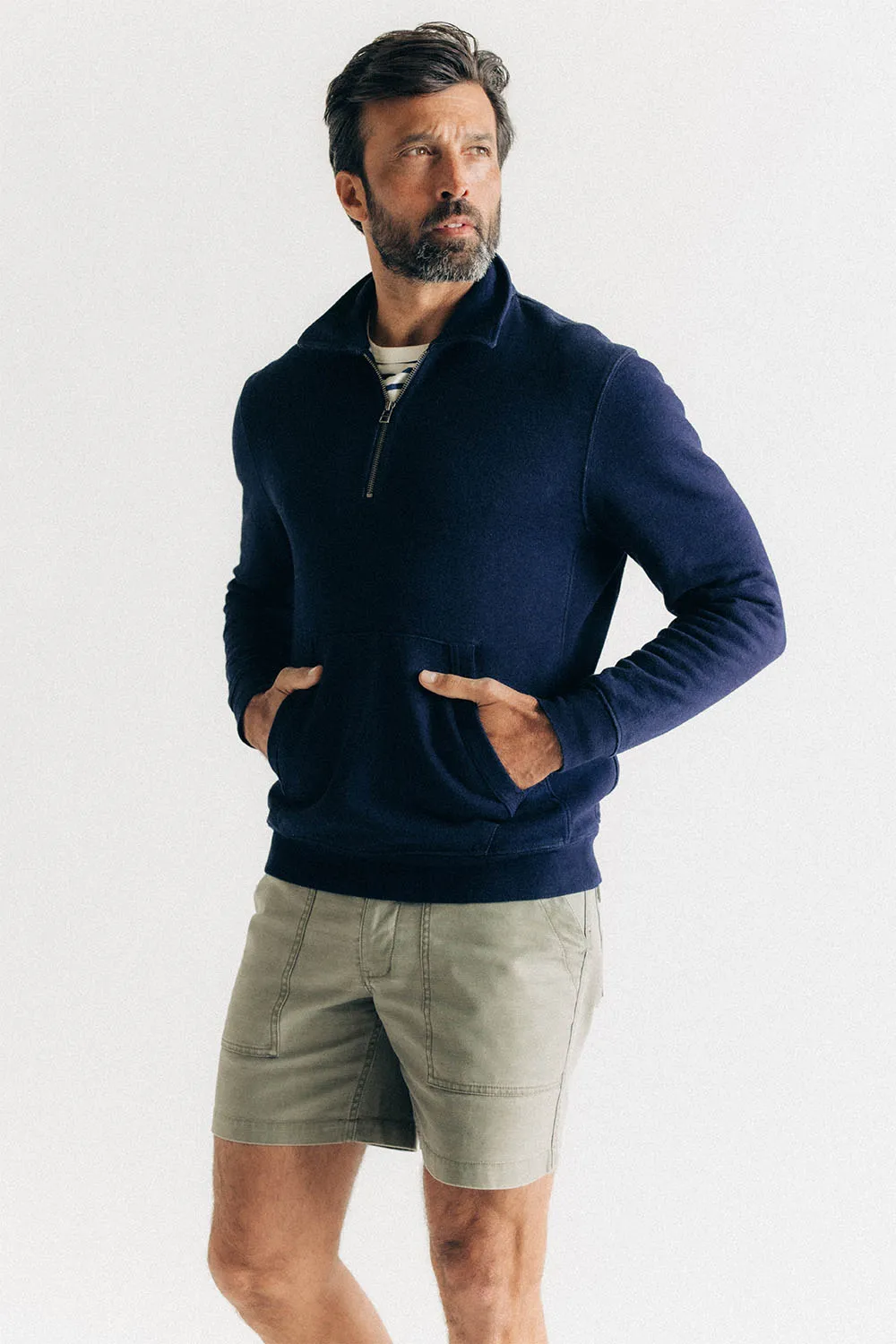 THE APRES 1/4 ZIP Rinsed Indigo sold by REVOLVR Menswear product image thumbnail 2