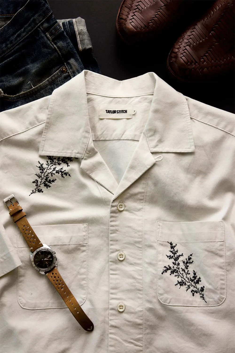 CONRAD SS SHIRT Seaside Embroidery sold by REVOLVR Menswear