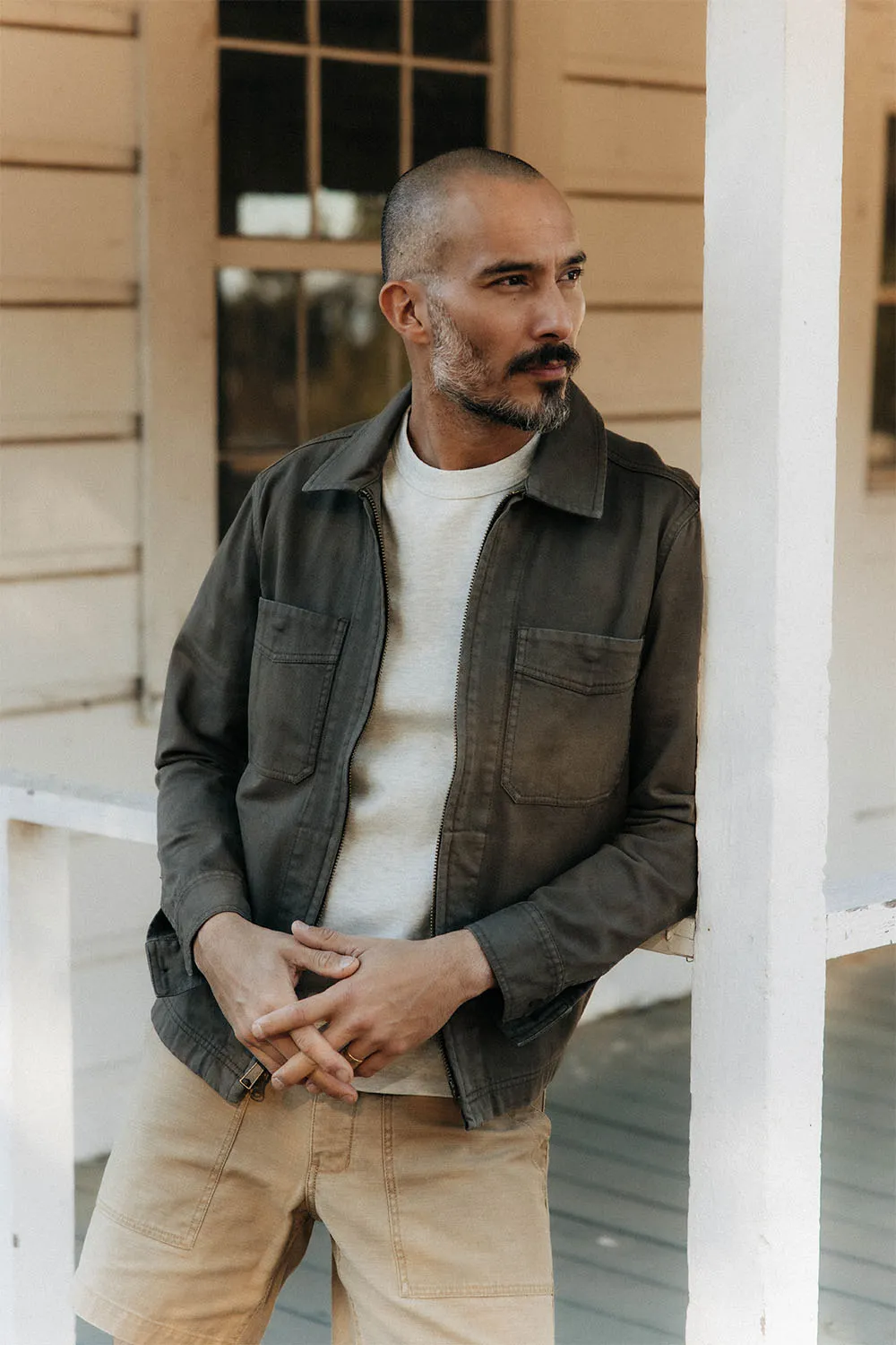 THE STATION JACKET Fatigue Olive Broken Twill sold by REVOLVR Menswear product image thumbnail 2