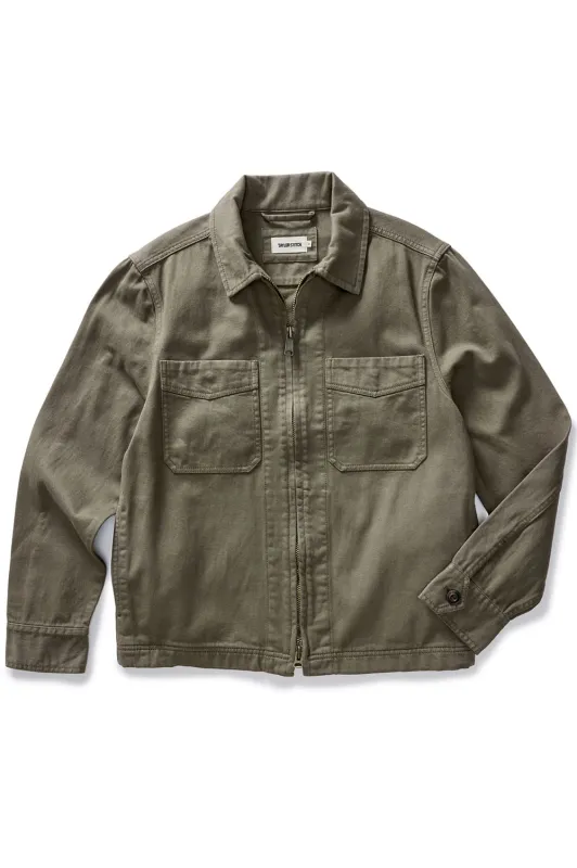 THE STATION JACKET Fatigue Olive Broken Twill sold by REVOLVR Menswear
