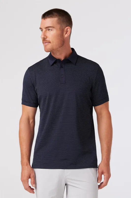 VERSA POLO Navy Lavender Stripe sold by REVOLVR Menswear