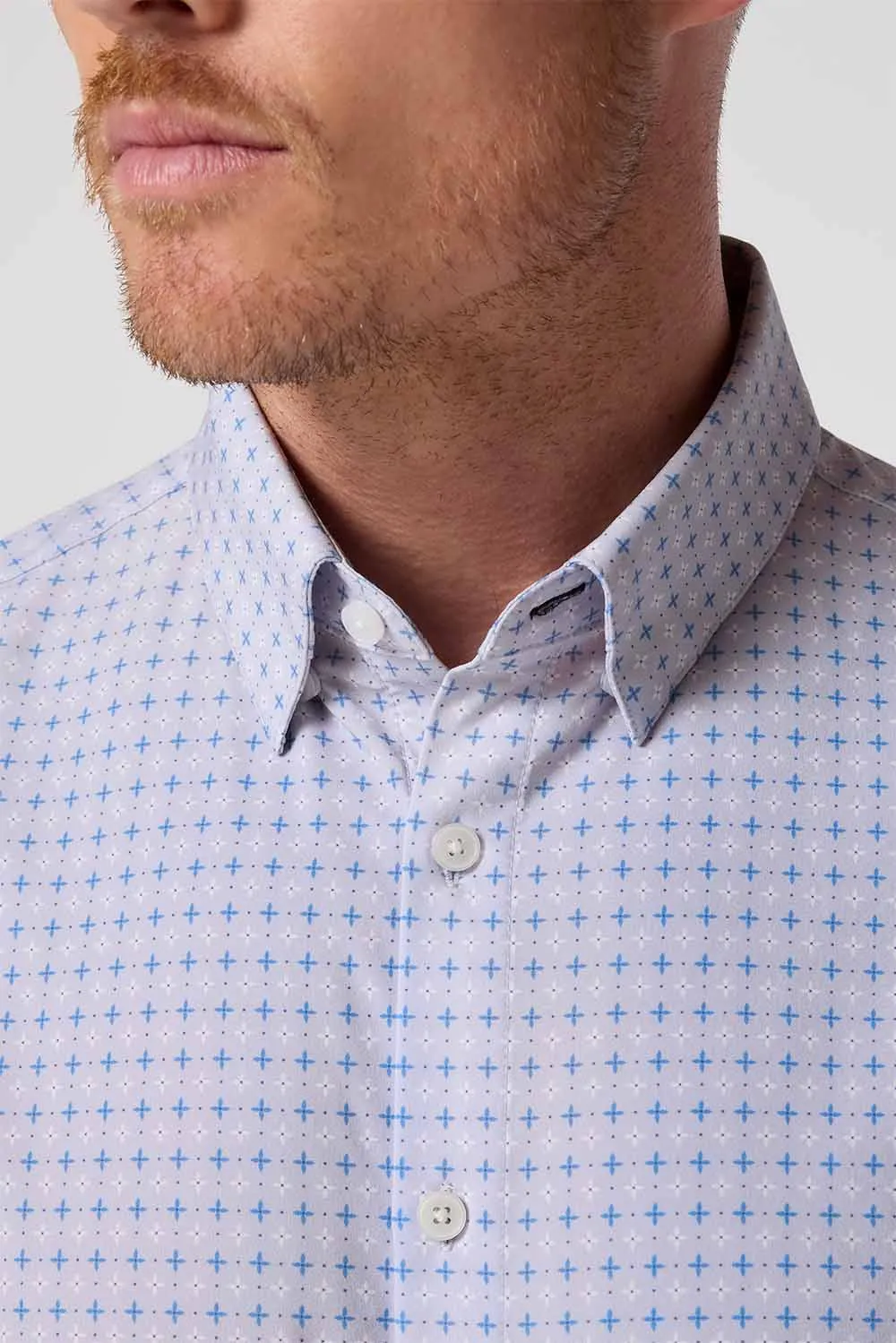 LEEWARD LS Lilac Hatch Mark sold by REVOLVR Menswear product image thumbnail 3