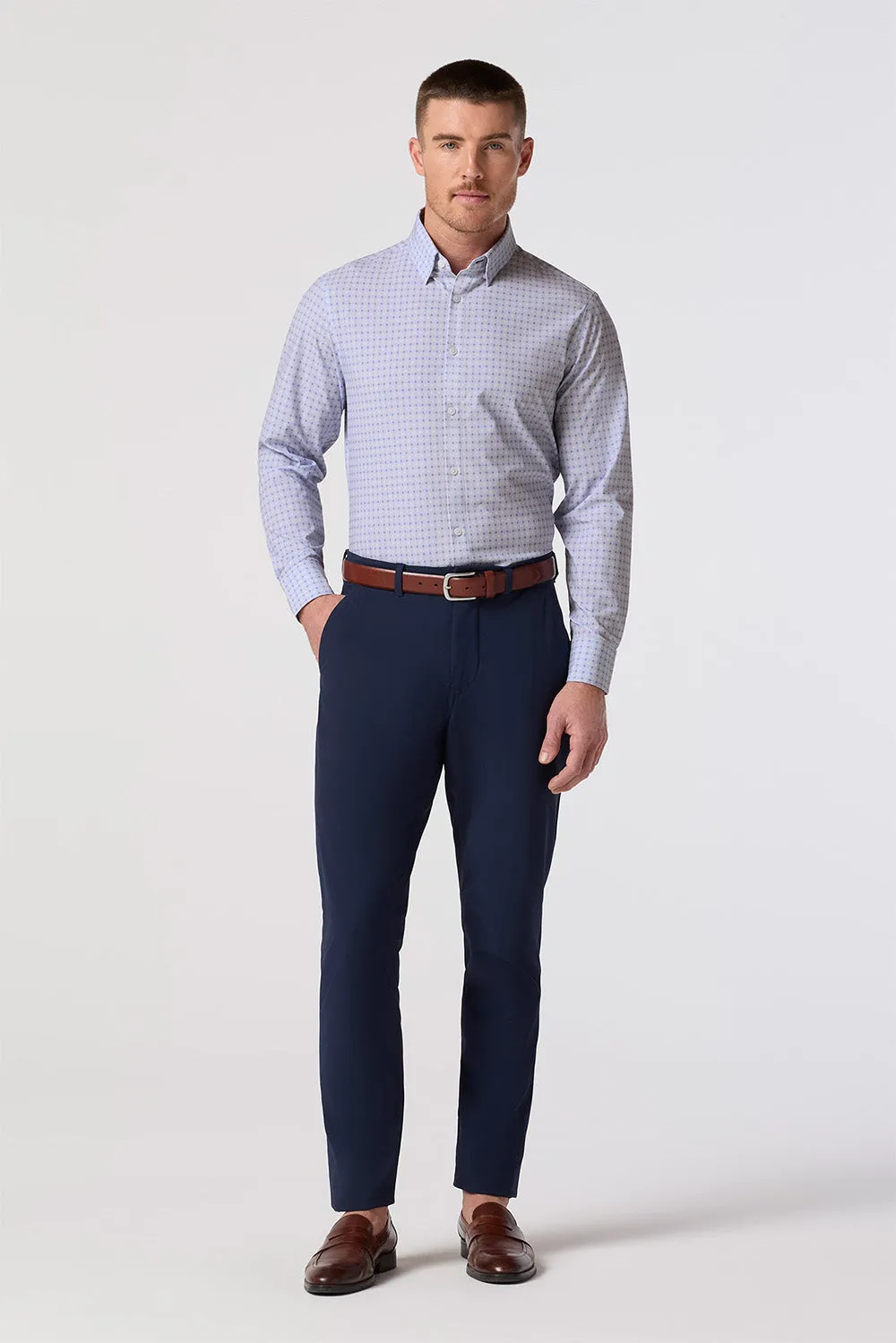 LEEWARD LS Lilac Hatch Mark sold by REVOLVR Menswear product image thumbnail 2