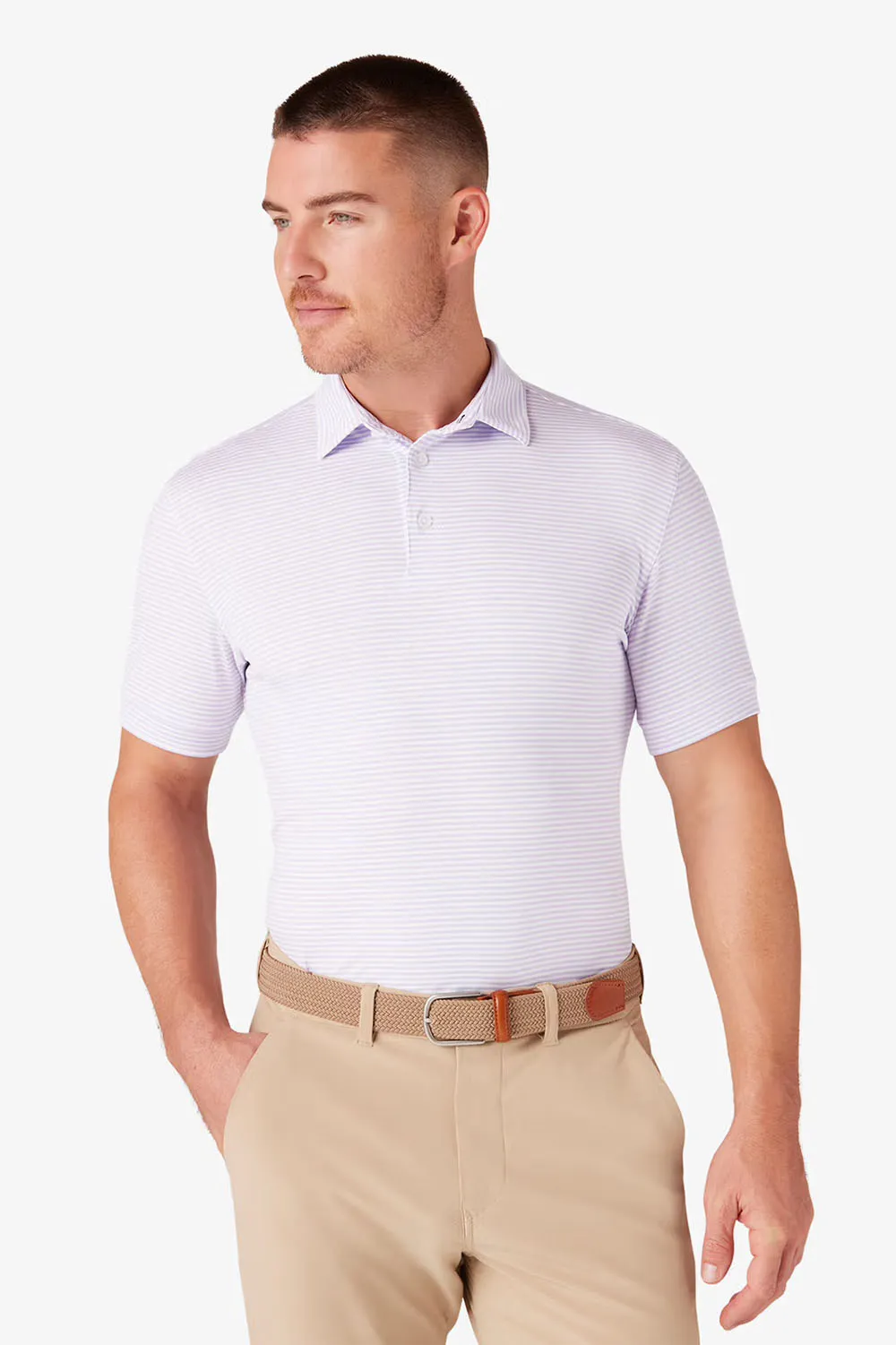 VERSA POLO Lilac Stripe sold by REVOLVR Menswear