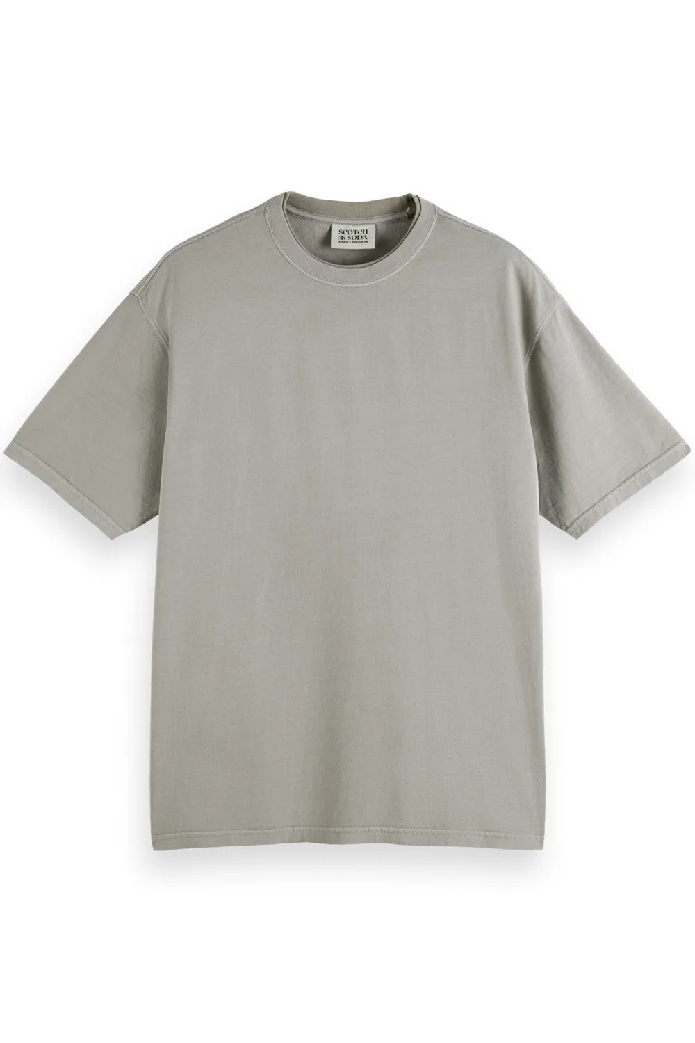 3 CROSSES GARMENT-DYED SS TEE Highway Grey sold by REVOLVR Menswear