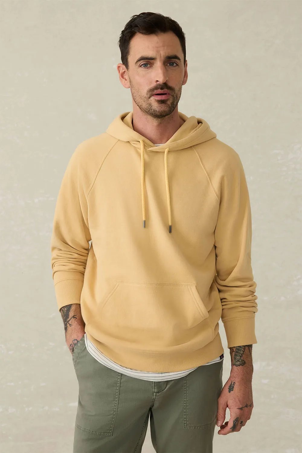 HIGH STANDARD FLEECE HOODIE Sun Yellow sold by REVOLVR Menswear