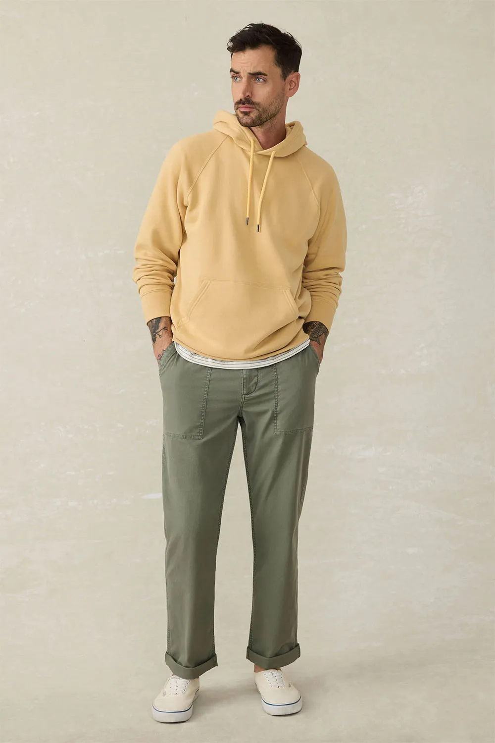 HIGH STANDARD FLEECE HOODIE Sun Yellow sold by REVOLVR Menswear product image thumbnail 4