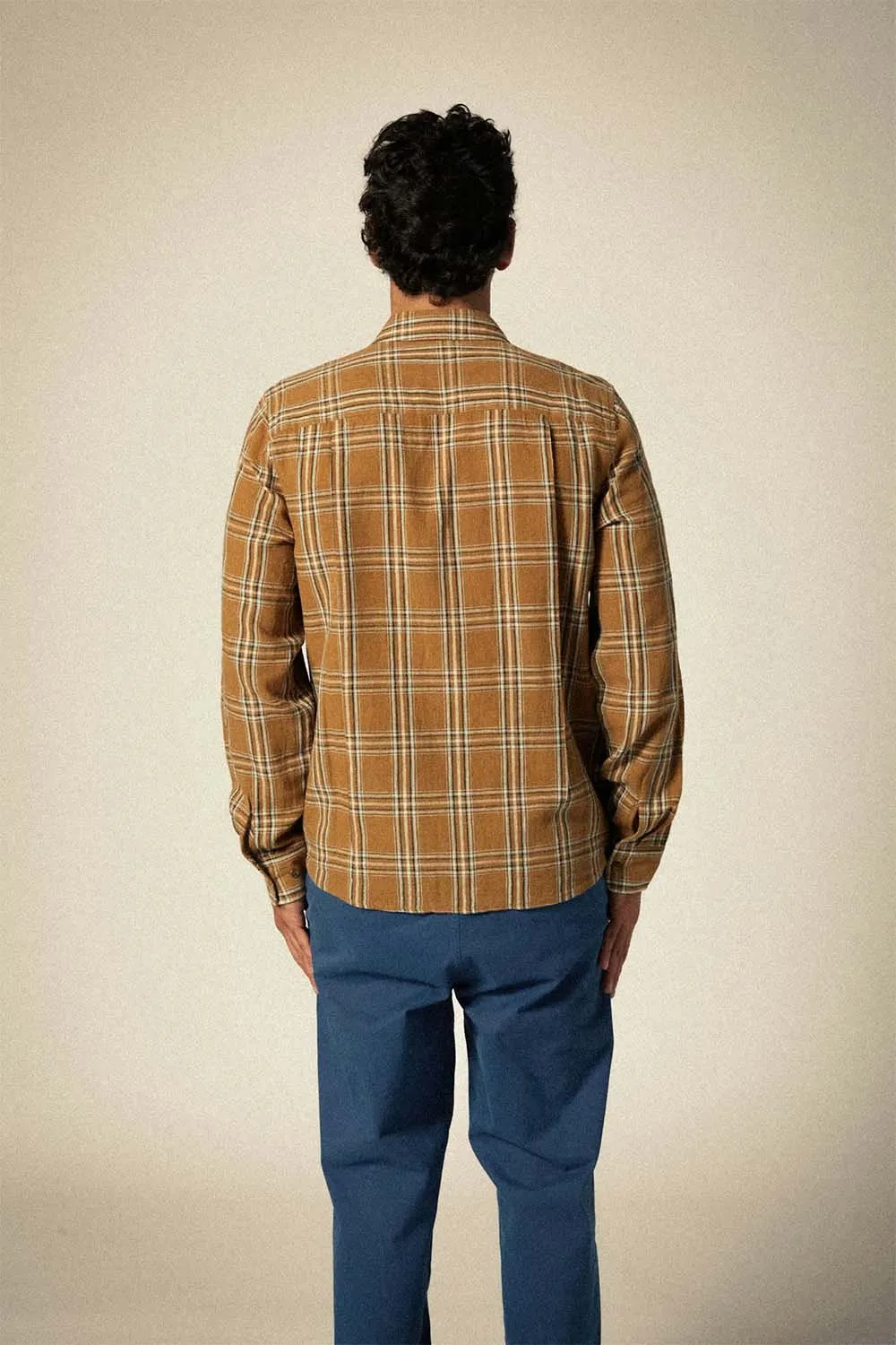 CHARTER LINEN BLEND LS Washed Copper/Whitecap Plaid sold by REVOLVR Menswear product image thumbnail 4
