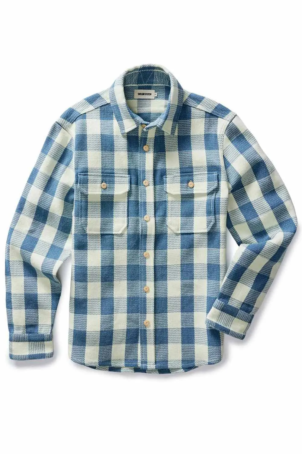 THE DIVISION SHIRT Washed Indigo Check sold by REVOLVR Menswear