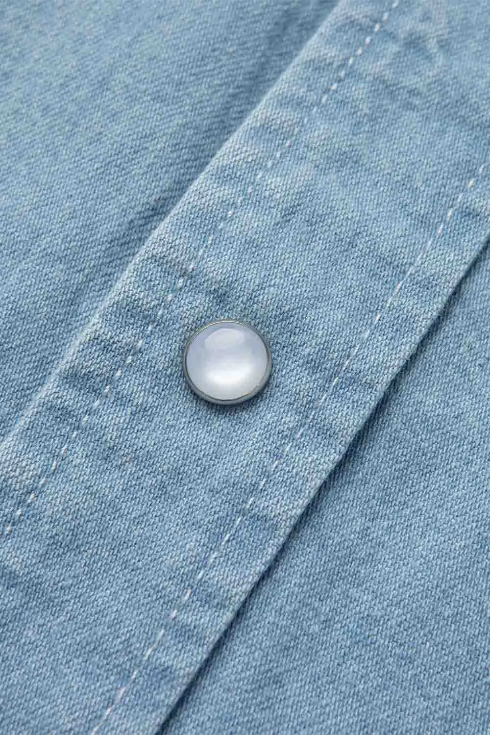 REAGAN PEARL SNAP Light Wash Indigo sold by REVOLVR Menswear product image thumbnail 5