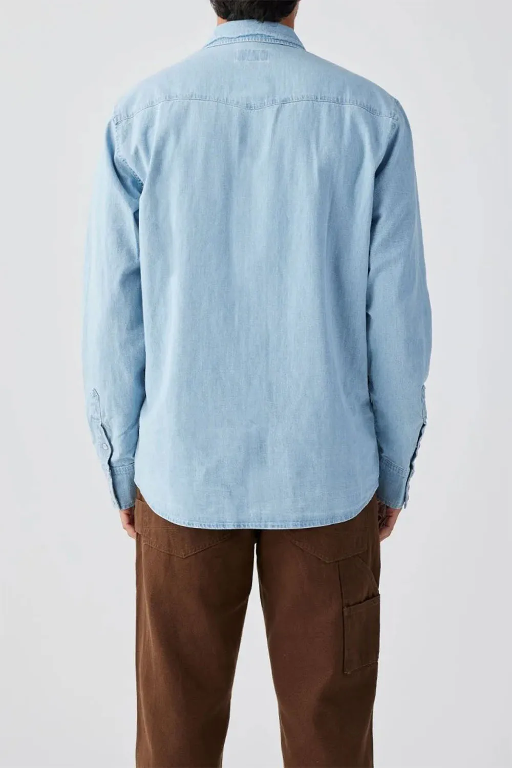 REAGAN PEARL SNAP Light Wash Indigo sold by REVOLVR Menswear product image thumbnail 3