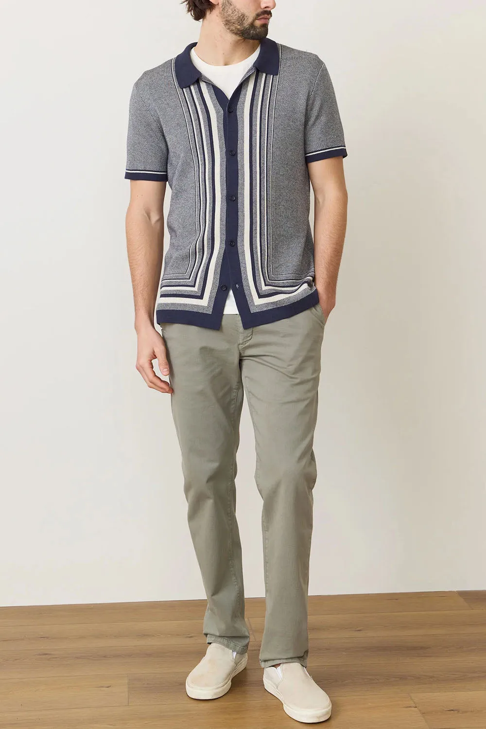 ETHAN SWEATER BUTTON DOWN India Ink/Oatmeal sold by REVOLVR Menswear product image thumbnail 5