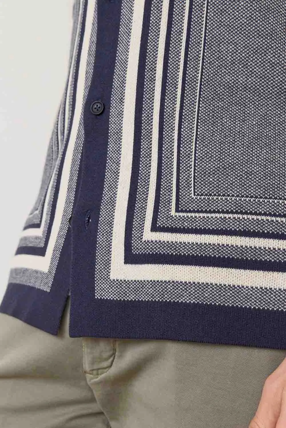 ETHAN SWEATER BUTTON DOWN India Ink/Oatmeal sold by REVOLVR Menswear product image thumbnail 4