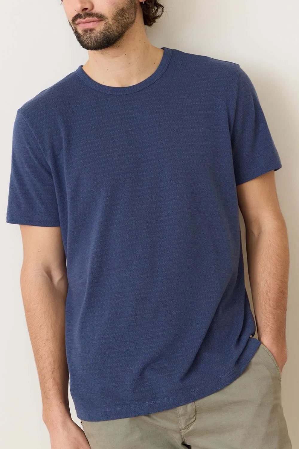 SIGNATURE CREW STRIPE TEE Mood Indigo sold by REVOLVR Menswear product image thumbnail 2