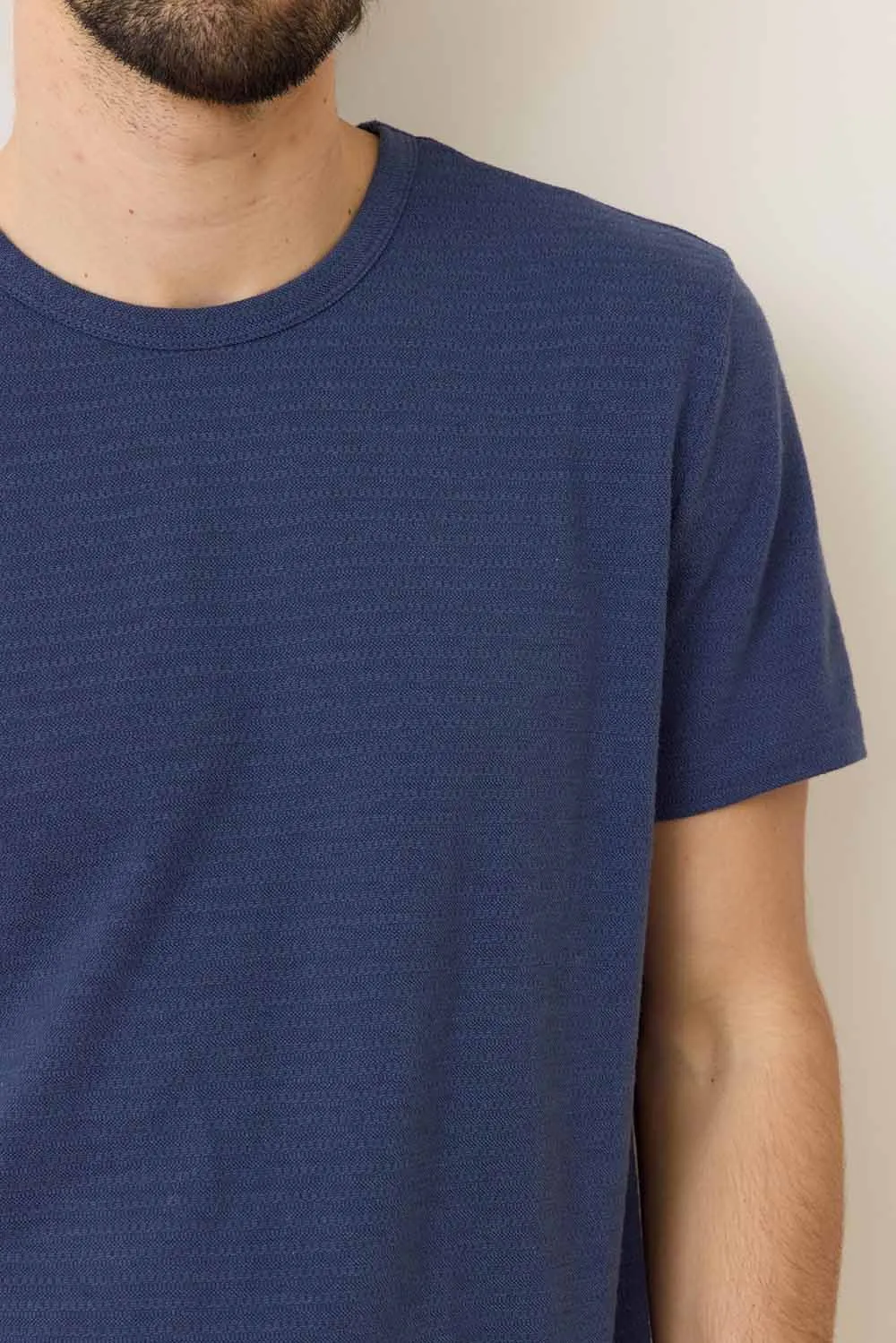SIGNATURE CREW STRIPE TEE Mood Indigo sold by REVOLVR Menswear product image thumbnail 4