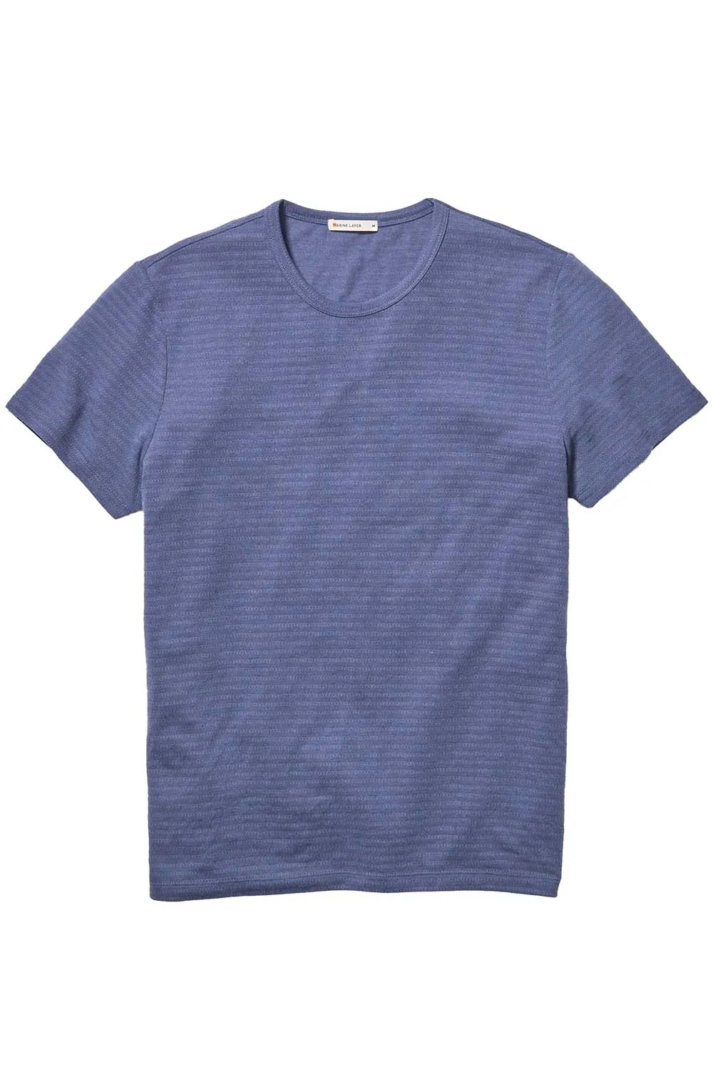 SIGNATURE CREW STRIPE TEE Mood Indigo sold by REVOLVR Menswear