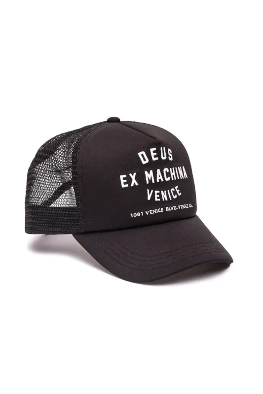 VENICE ADDRESS TRUCKER Black made by REVOLVR Menswear