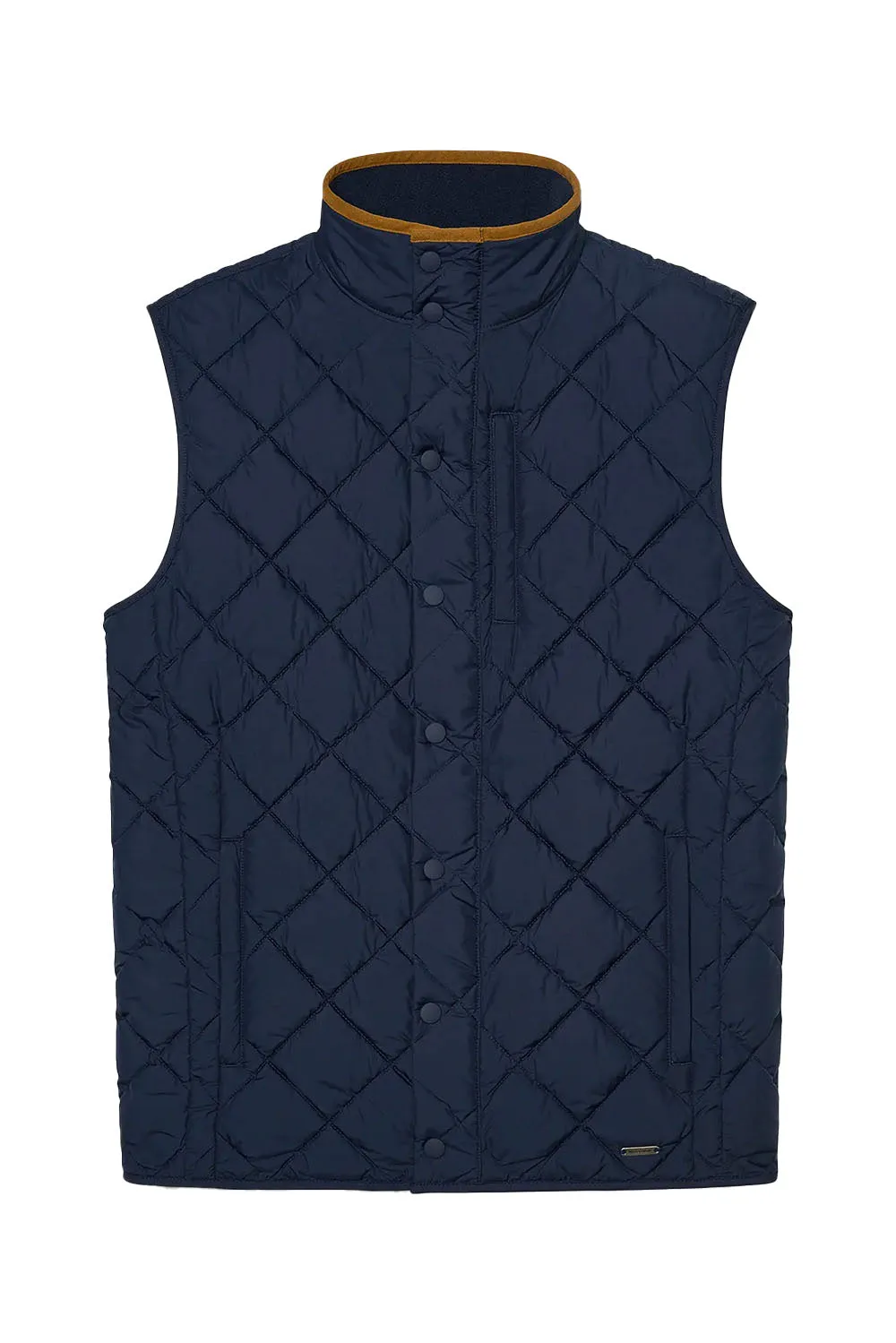BELMONT QUILTED VEST Navy Solid sold by REVOLVR Menswear