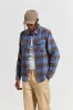 BOWERY LS FLANNEL Bijoue Blue/Pinecone Brown sold by REVOLVR Menswear